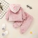 thumbnail image 5 of Gibobby Conjunto para bebé niña Sudadera con capucha de manga larga para bebés y niños, conjunto de ropa de pantalones de lana, conjunto de 2 uds de invierno(Rosa,6-9 Meses), 5 of 5