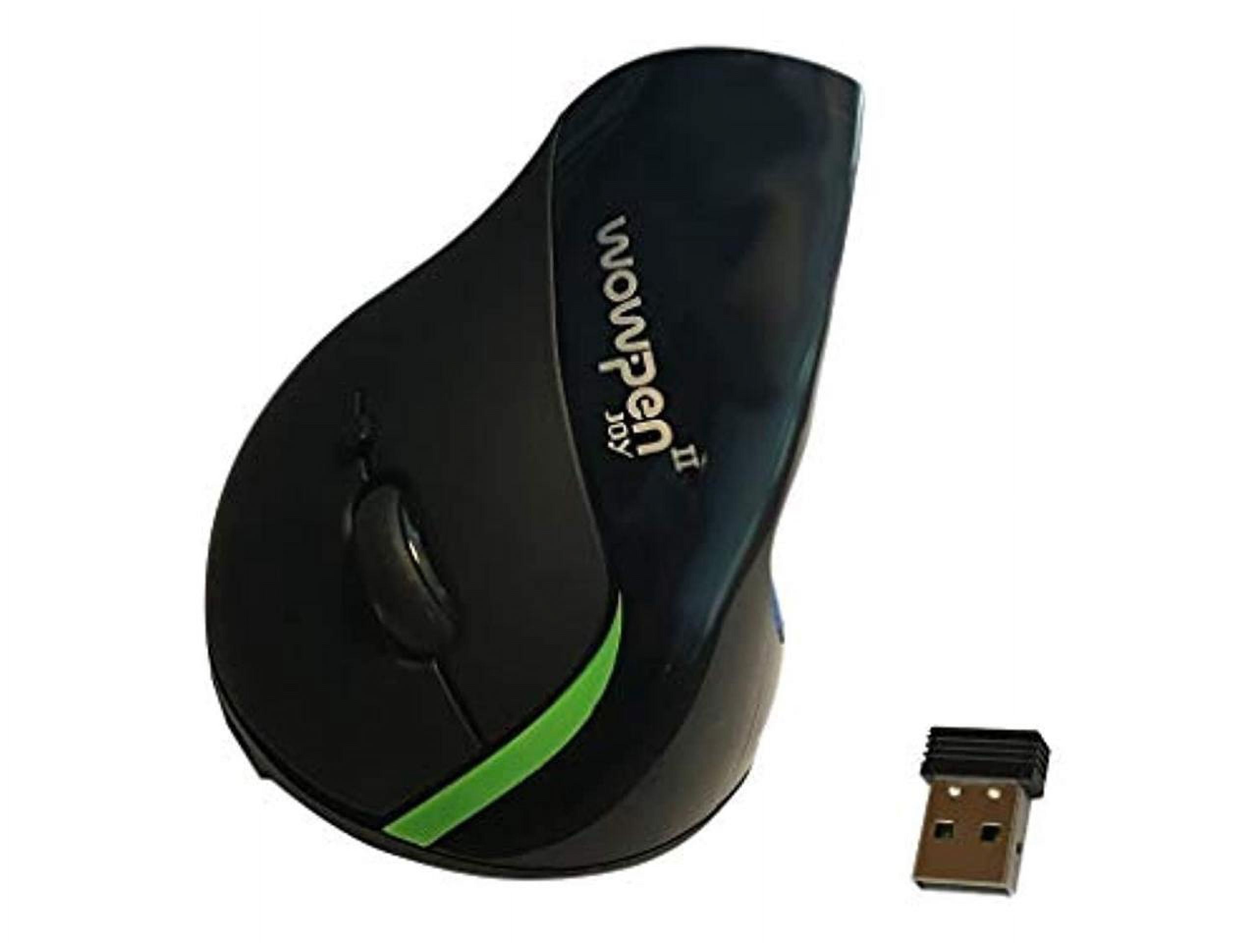 WOW PEN JOY II WIRELESS ERGONOMIC COMPUTER MOUSE SILVER - Optical - Wireless - Black, Silver - 1 Pack - USB - 2000 dpi - Scroll Wheel - 6 Button(s) - Right-handed Only