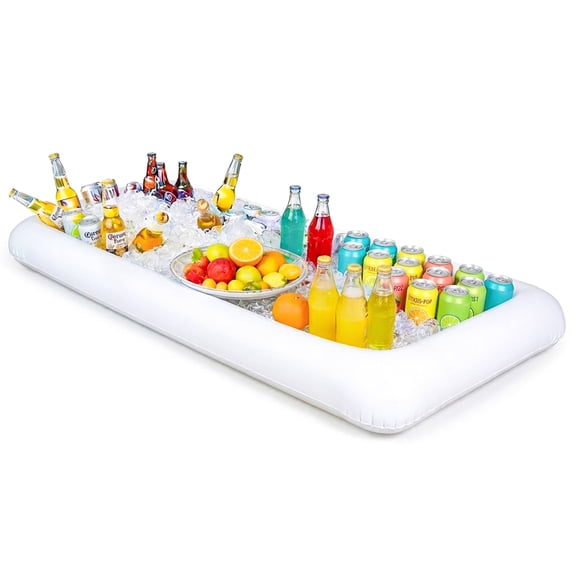 Novelty Place Inflatable Ice Serving Bar with Drain Plug - Salad Food & Drinks Tray for Party Picnic & Camping