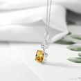 thumbnail image 4 of Gem Stone King 4.50 Cttw Yellow Citrine and White Topaz Pendant Necklace for Women | 925 Sterling Silver | Gemstone November Birthstone | Cushion 10MM and Round 6MM, 4 of 5