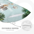 thumbnail image 2 of Plush Throw Pillow Covers, Animals Riding Across The Sky Pillow Cases with Invisible Zipper, Breathable Microfiber Pillow Cases Standard Size for Sleeping Bedroom Sofa Living Room 16x24, 2 of 5