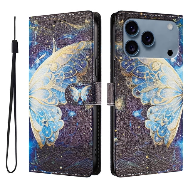 FOXDOCK Funda Tipo Cartera para iPhone 17 Pro con Soporte y Correa – Diseño de Patrones Lindos