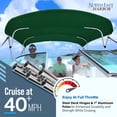 thumbnail image 4 of NEH 4-Bow Boat Bimini Top Boat Cover w/ Rear Support Poles 85-90"W, Fade-Proof, 900D Marine Canvas, Storage Boot, Sun Shade Canopy for Pontoon, V-Hull, Fishing, Jon Boat - 8'L x 54"H (Hunter Green), 4 of 9