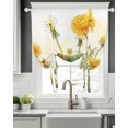 thumbnail image 5 of Yellow Ombre Floral Tie Up Curtains for Window, Thermal Insulated Balloon Shade Adjustable Rod Pocket Curtains Valance Panels for Kitchen Bathroom Cafe 42 x 45 Watercolor Botanical, 5 of 6