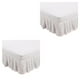 thumbnail image 3 of Billuyoard Faldas de cama elegantes de poliéster, elegantes, duraderas y fáciles de limpiar alrededor de la sábana con cenefa de la cama, color Blanco US-Twin39*75in 2Conjunto, 3 of 6