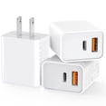 thumbnail image 1 of [Paquete de 3] Cargador de pared USB-C CSODINCE de 20 W de d, 1 of 6