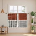thumbnail image 2 of Brown Striped Tier Curtains 54 Inch Length, Farmhouse Stripes Modern Abstract Art Cafe Short Curtains for Bathroom Over Sink, Small Kitchen Curtain Light Filtering Tiered Drapes 2 Panels 27.5"Wx54"L, 2 of 8