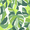 Green Monstera, variant on Mainstays 45" L x 22.75" W Black & White Lattice Rectangle Outdoor 2 Piece Deep Seat Cushion