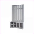 thumbnail image 2 of Coat Rack with Storage Bench & Shoe Shelf - Smoke Finish | Particle Board | Coat Racks, 2 of 5