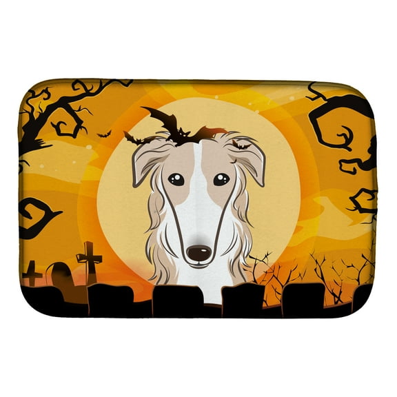 Halloween Borzoi Dish Drying Mat