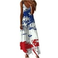 thumbnail image 2 of Nuoqisi Summer Dresses for Women 2026 Independence Day Sleeveless Casual Boho Maxi Dress V Neck Cut Out Floral A Line Dress, 2 of 5
