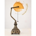 thumbnail image 6 of Newrays Vintage Amber Glass Bankers Desk Lamp for Home Office, Library with Pull Chain Switch Plug in Fixture, LED Bulb Included, 6 of 6