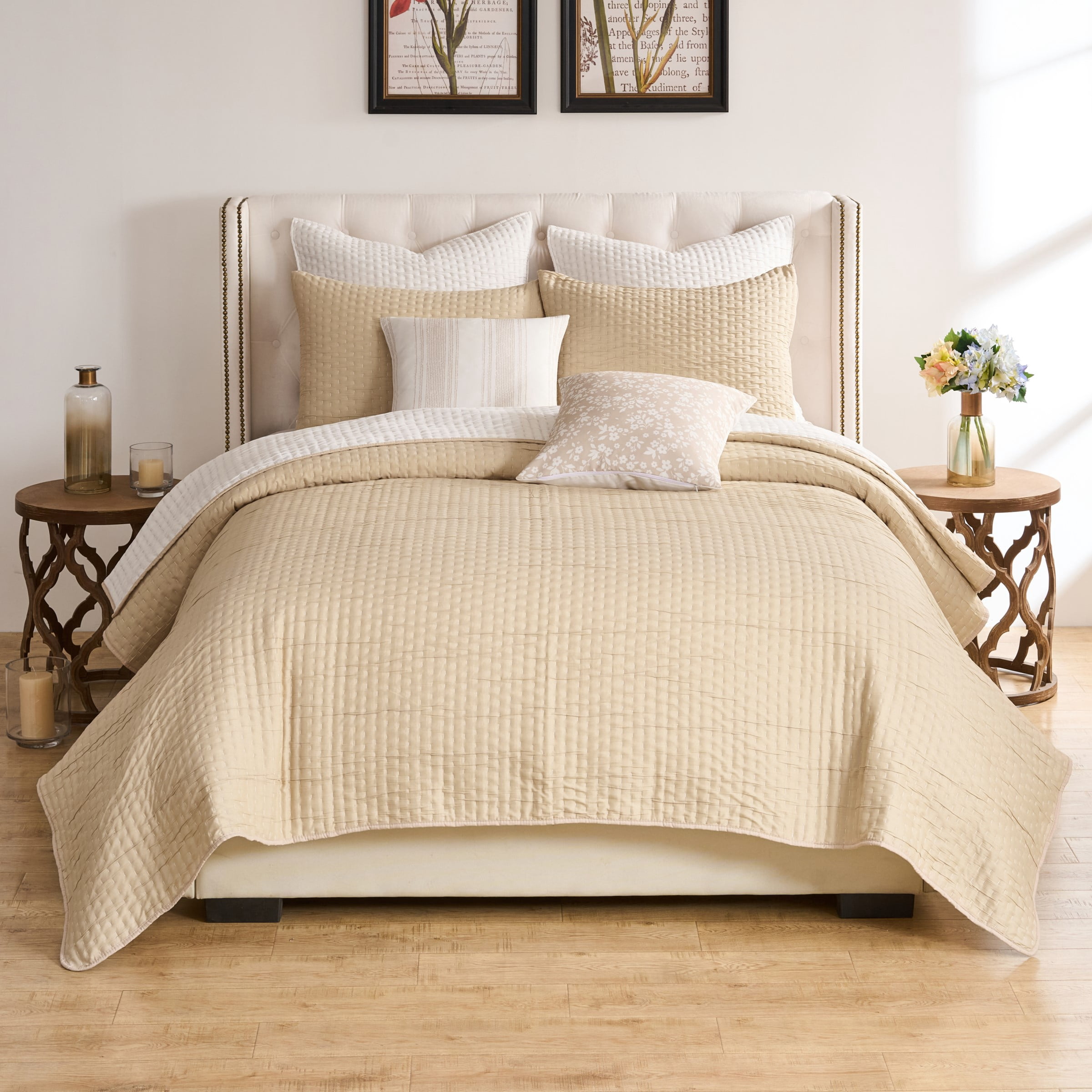 Greenland Home Homestead Natural Modern Farmhouse Quilt Set, 3-Piece King