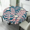 thumbnail image 4 of Eveokoki Round Vinyl Tablecloth 60 inch Tropical Plants Tablecloth Waterproof Oilproof Tablecloth Wipeable Tablecloth Decorative Table Cover Picnic Tablecloth, 4 of 5