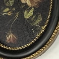 thumbnail image 4 of Home Decor Collection 6x8 Gold Ornate Rose Still Life Oval Framed Wall Art, Vintage Floral Canvas Artwork with Black and Gold Resin Frame, Botanical Tabletop or Wall Décor, 4 of 4