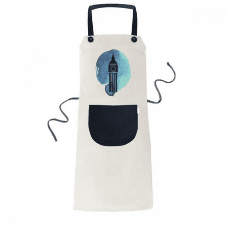 

Big Ben London England Britain UK Apron Adjustable Bib Cotton Linen BBQ Kitchen Pocket Pinafore
