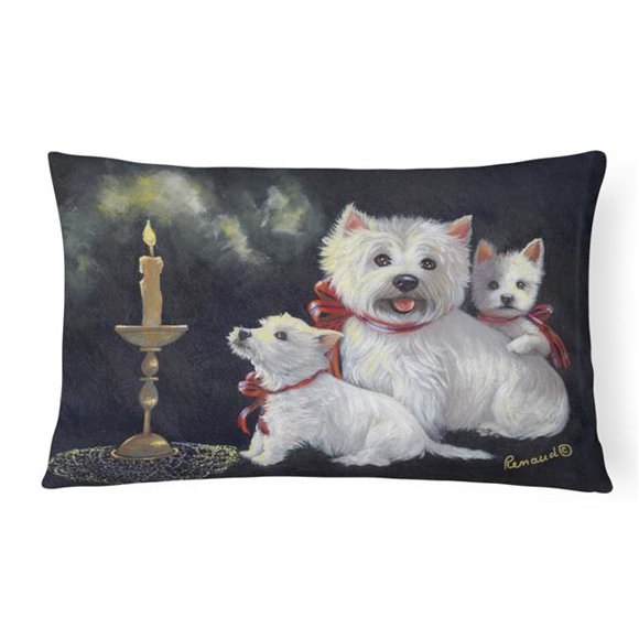 Carolines Treasures PPP3288PW1216 Coussin Décoratif en Toile 12 x 3 x 16 Po. Westie Westies Aglow