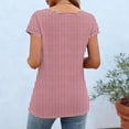 thumbnail image 6 of ClodeEU Women's Summer Print Short Sleeve Crewneck T-Shirt with Button ,Casual Loose Top Hot Pink,Womens Plus XL, 6 of 8