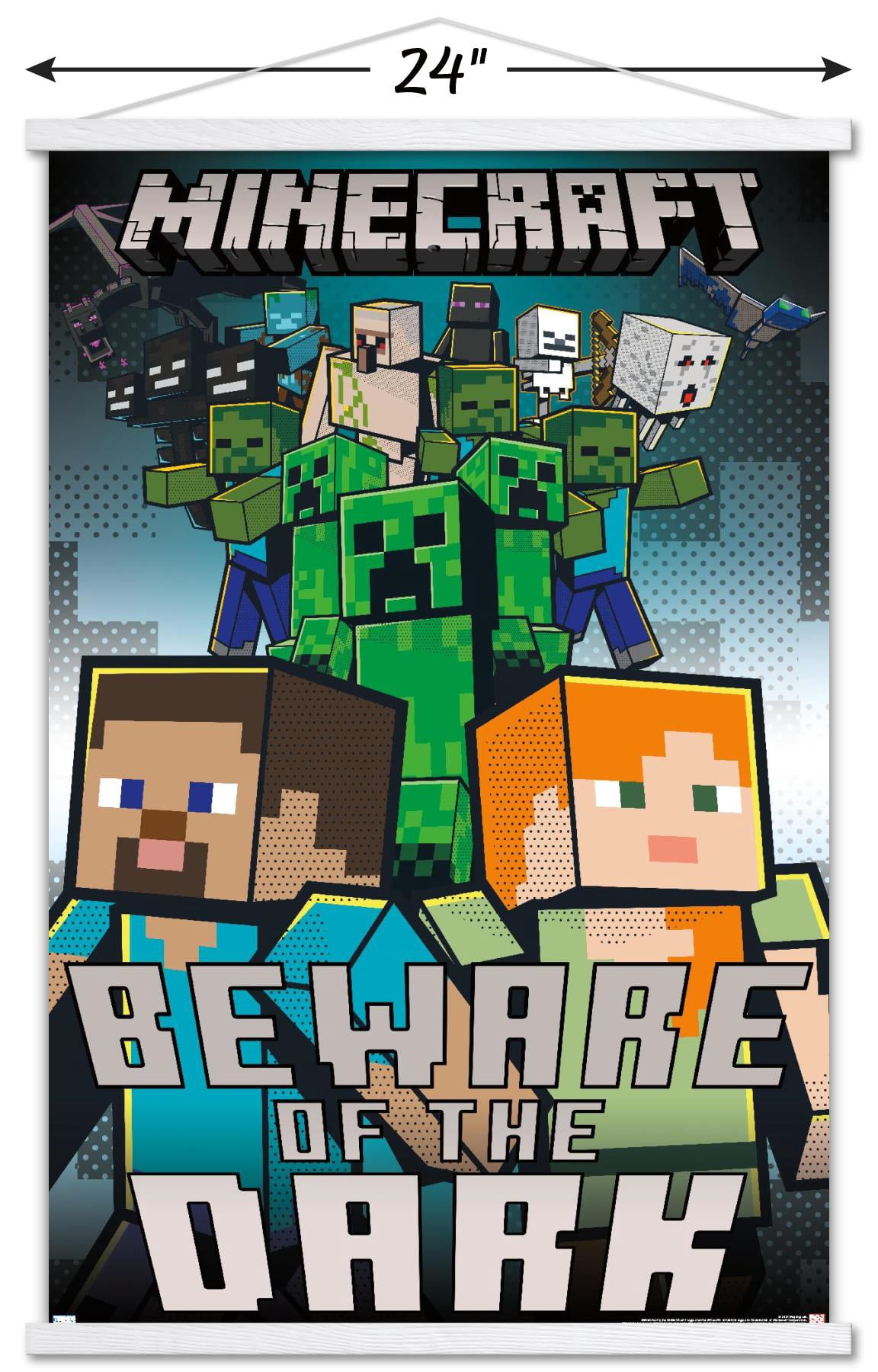 「Minecraft」　B2ポスター Minecraft - Beware Of The Dark Wall Poster, 22.375