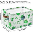 thumbnail image 3 of Coolnut Clover Leaves Pattern (1) Foldable Storage Basket for Shelves, Collapsible Sturdy Storage Bin with Handles, Canvas Storage Cube for Organizing Closet 1PCS Home Decor, 3 of 7