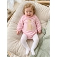 thumbnail image 4 of Baby Girl Fall Clothes Long Sleeve Puppy Plaid Bubble Romper Smocked Outfit, 4 of 9