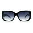 thumbnail image 4 of Womens Classy 90s Styling Chic Rectangle Designer Fashion Plastic Sunglasses Black - Smoke, 4 of 8