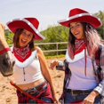 thumbnail image 5 of Santa Claus Party Christmas Luminous Cowboy Hat Western Red Felt Hats Wide Brim Hat Jazz Hat Christmas, 5 of 5