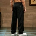 thumbnail image 7 of Gytharion Summer Casual Mens Long Pants Loose Straight Leg Pants Elastic Waist Drawsting Trousers, 7 of 7