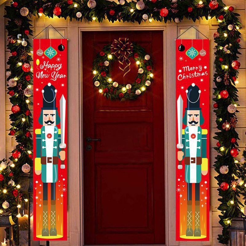 door decoration, winter home decor wall hanging Snowman door banner door banner door sign