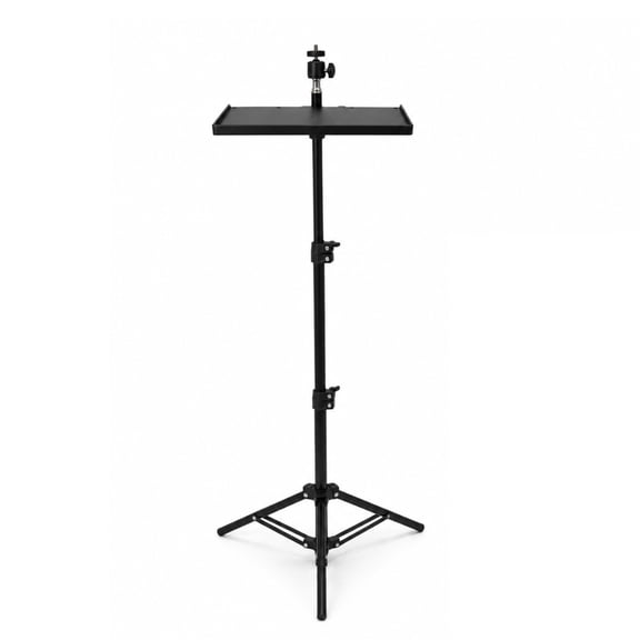 Projector Tripod Stand with Tray, Adjustable Height 25.6-63 Inch, 1/4" Screw Ball Head, Foldable Floor Stand for Mini Projector Webcam Camera Phone, Device Tray for Office Home Theater Live Streaming
