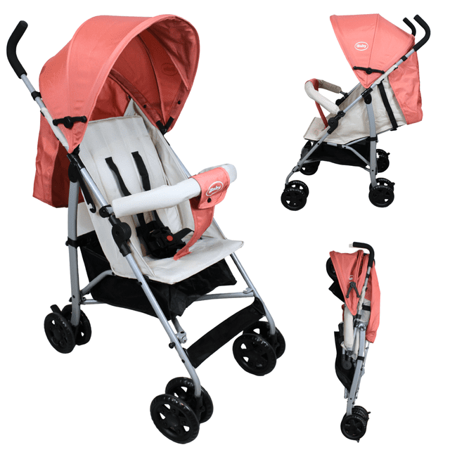 Carriola Bastón Plegado Compacto Viajera iBaby Piegato Ultra Ligera rosa