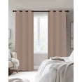 thumbnail image 4 of Warm Beige Blackout Curtains for Bedroom Living Room Darkening Curtains 96 Inches Long Solid Color Farmhouse Beige Window Curtain 2 Panels Set Insulated Window Treatment Grommet Drapes 52"x96", 4 of 9
