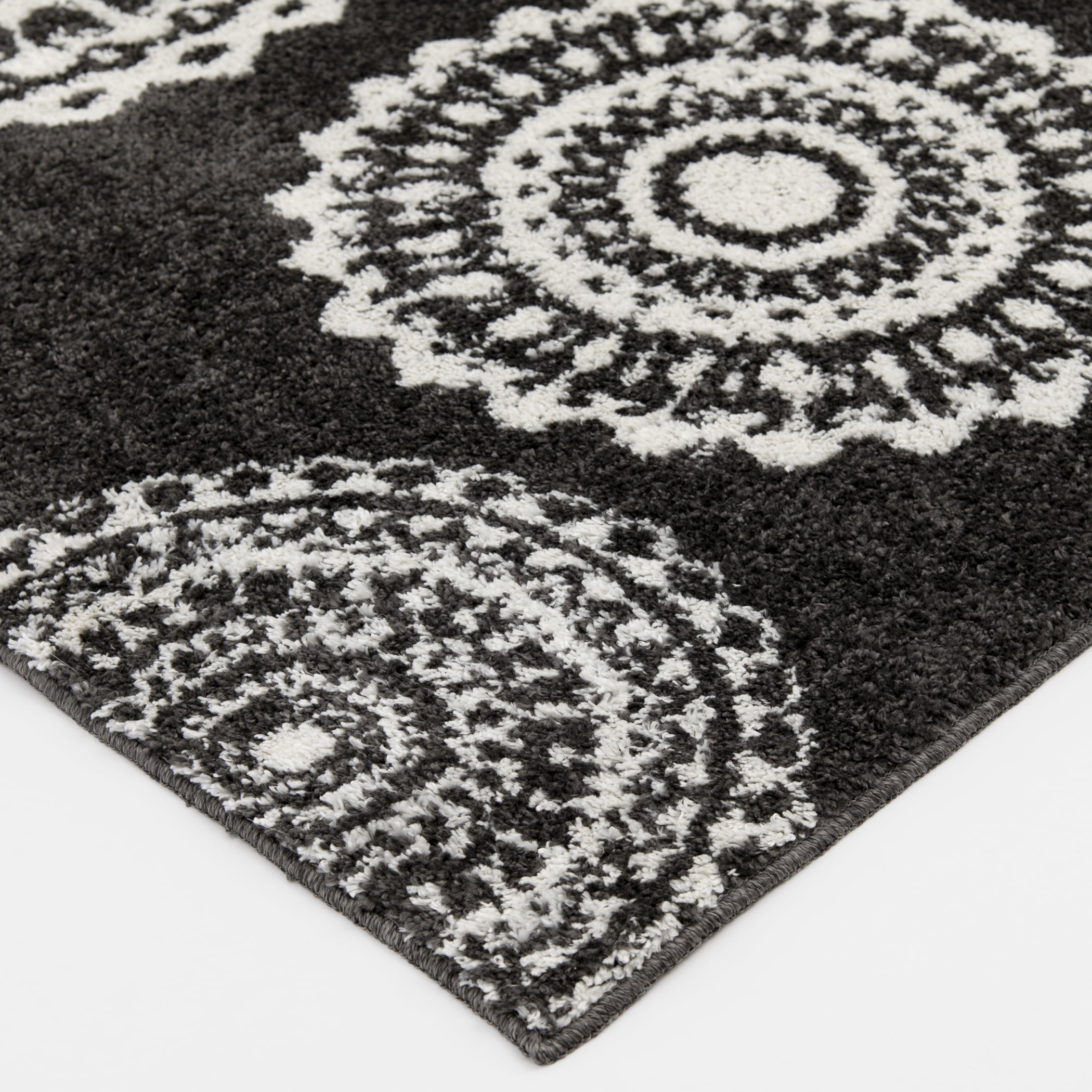 Mainstays 9'X12' Charcoal Gray Medallion Shag Indoor Area Rug