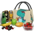 thumbnail image 3 of Disketp Cool Dino Playing Skateboard Bolsa Térmica Estampada, Bolsa Térmica Aislante para Almuerzo, Playa y Campamento, 3 of 6