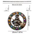 thumbnail image 2 of Colgante de disco plano de acrílico para Halloween con la belleza de la poción de hada alada, escoba de bruja, decoración de pared con personaje, 2 of 2
