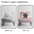 thumbnail image 6 of HELLHERO Dustproof Accent Chair Cover for Dining Room, Stain Protection Armless Accent Chair Protector, Easter Egg Black Cat Pattern, 6 of 8