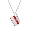 thumbnail image 1 of Delight Jewelry Acrylic Red "Hello" Name Tag Silvertone Believe Faith Prayer Hope Bar Charm Necklace, 23", 1 of 4