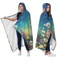 thumbnail image 4 of Funny Wild Rabbit Wearable Blanket Hoodies for Women Men Adults Rabbit Lovers Cozy Plush Floral Wild Rabbits Hooded Blankets for Couch Sofa Decor Birthday Gifts 50X60 Inch, 4 of 5