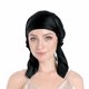 thumbnail image 4 of 100% Silk Bonnet for Sleeping, Hair Bonnet with Tie Band, Large Silk Sleep Bonnet for Curly Hair, Silk Hair Wrap for Hair Care (Black), 4 of 5