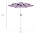 thumbnail image 2 of 7.5ft Heavy-Duty Round Umbrella, Outdoor Market Table Umbrella with Steel Pole, Push Button and Easy Crank Lift for Garden, Lawn, Deck, Backyard, Pool, Lavender, 2 of 5