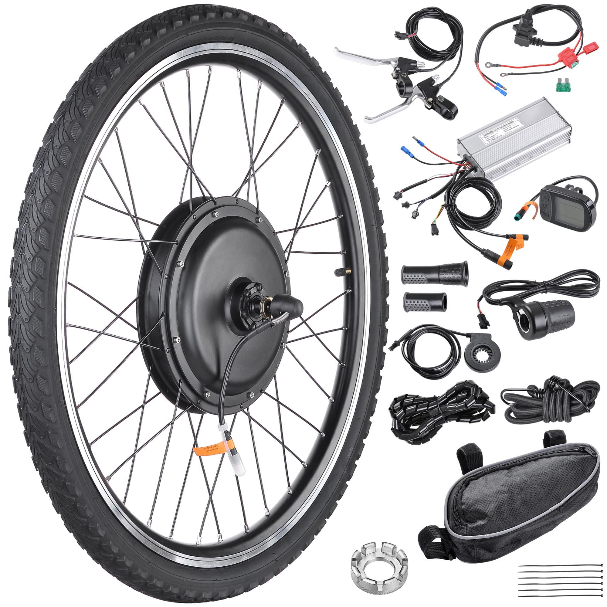 Yescom Electric Bike 48V 1000W 26" Wheel E-Bike Conversion Kit LCD Pas - Walmart.com