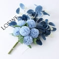 thumbnail image 3 of Dark Blue Artificial Chrysanthemum Silk Flowers, 1pc, 12" Round Bouquet for Home Decor, Vase, Table Centerpieces(6 Heads Spherical Chrysanthemum), 3 of 4