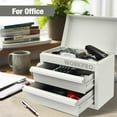 thumbnail image 5 of WORKPRO Mini Metal Tool Box with 2 Drawers and Top Storage, Small Tool Chest with PVC Liners and PP Feet Pads, Cold Rolled Steel Toolbox with Magnetic Tab,White, 5 of 8