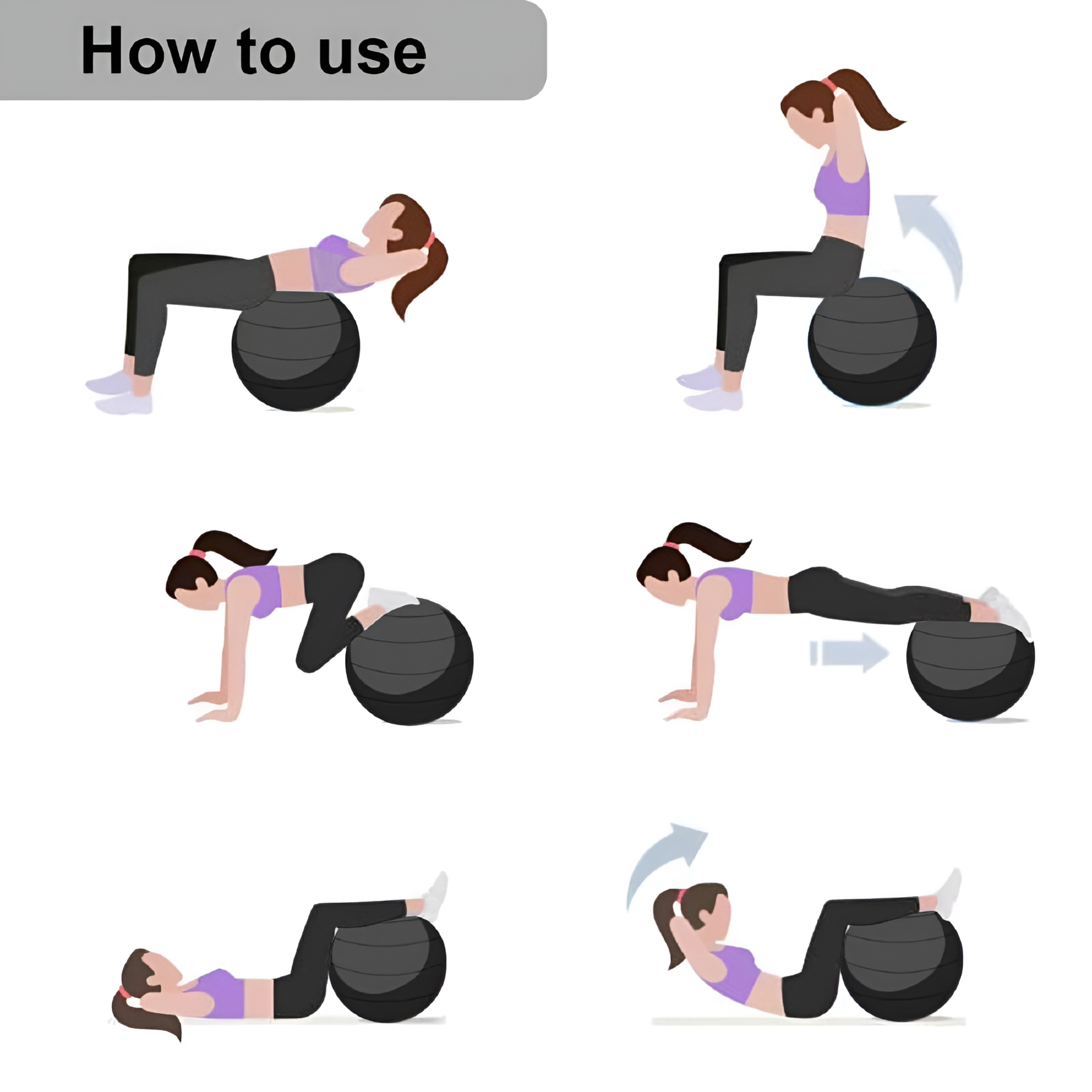 BESTSKY 2026 New Exercise Ball with Pump - Bender Ball for Stability, Barre, Pilates, Yoga, Balance, Core Training, Stretching and Physical Therapy, Purple, 45Cm