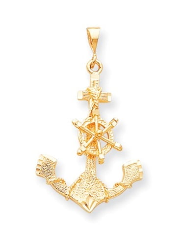 10k Yellow Gold LARGE ANCHOR Charm 