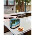 thumbnail image 4 of Ocean Beach Toaster Cover 2 Slice, Palm Trees Summer Tropical Island Seaside Dustproof Bread Machine Oven Cover with Storage Pockets, Fits Most Kitchen Toasters Protector, 4 of 5