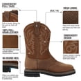 thumbnail image 2 of Botas de trabajo HISEA NINGO de cuero impermeables para hombre, 2 of 6