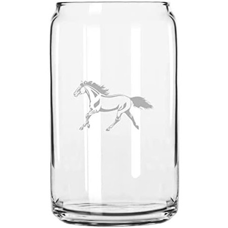 

Mustang Body Horse Themed Etched 16oz Libbey Can Glass