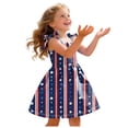 thumbnail image 6 of WUANDIXFA Girls July 4th Dress 1T 2T 3T 4T 5T 6T Red White Blue Star Toddler Patriotic Outfit American Flag Sundress,Brick Red,1-2 Years, 6 of 6
