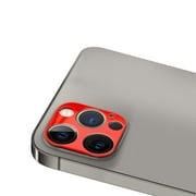 For iPhone 12 Pro (Camera Punch) Camera Lens Colored Edge Tempered(2.5D) - Red
